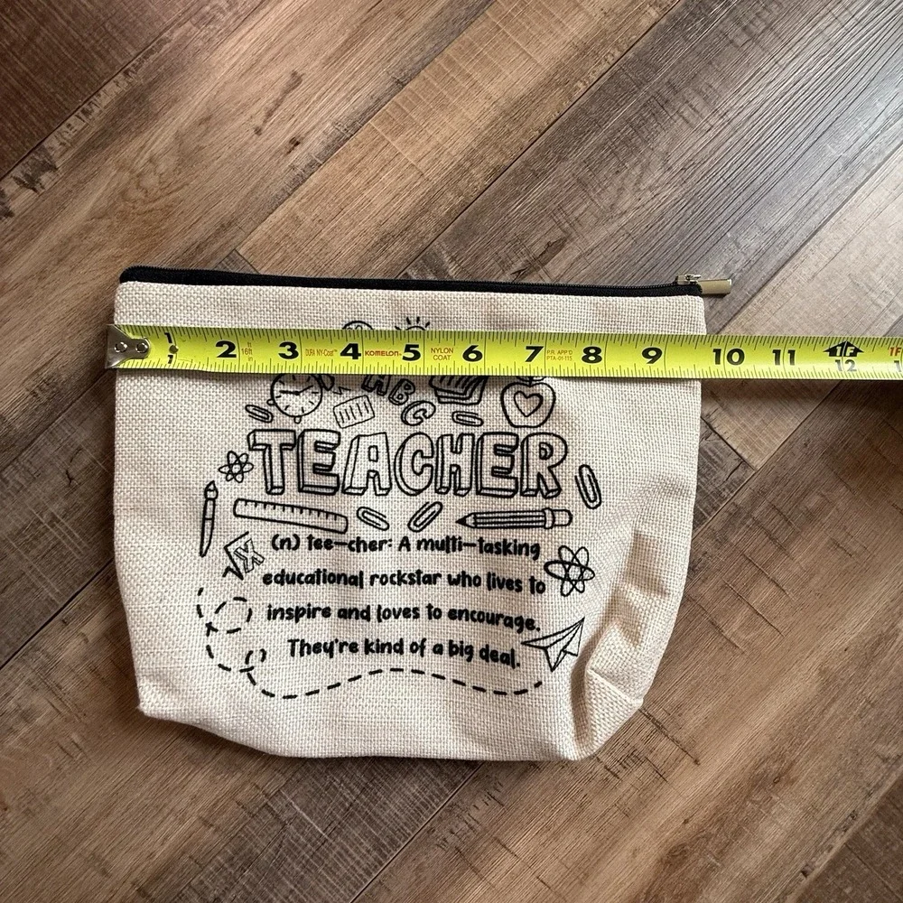 Teacher Survival Kit Bag, Make Up Bag, Travel Zipper 8 X 10